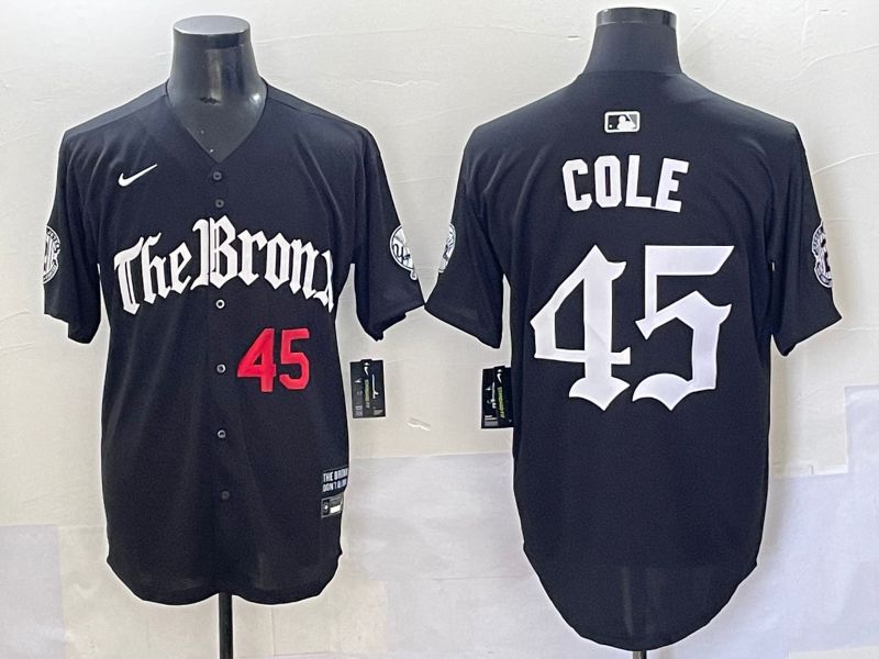 Men 2025 New York Yankees 45 Cole Black Five generations Joint Name Nike MLB Jersey style 2